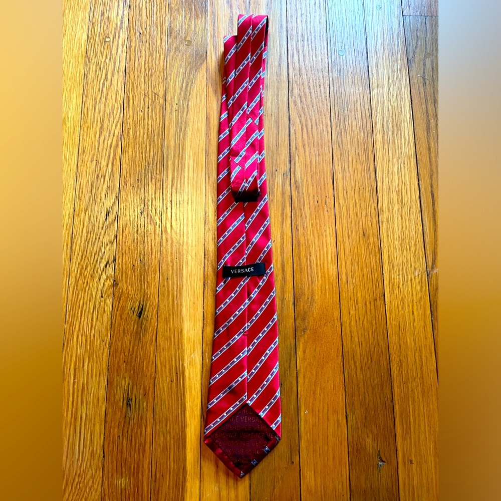 Versace Necktie Red 100% Silk